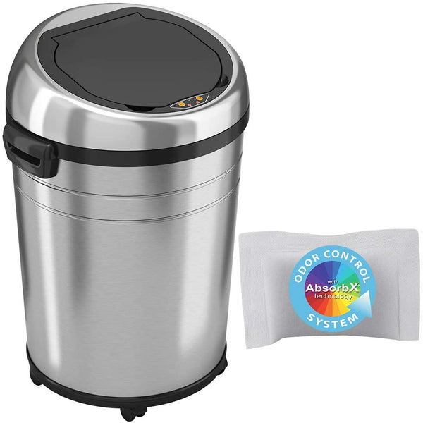 iTouchless 13 Gallon Touchless Sensor Trash Can with AbsorbX Odor Cont ...
