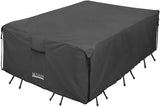 ULTCOVER 600D Tough Canvas Durable Rectangular Patio Table and Chair Cover - Waterproof Outdoor General Purpose Furniture Covers 88Lx62Wx28H inch, Black (B07JFGL2S2)