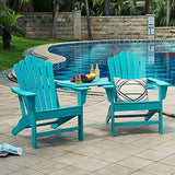 WestinTrends Classic Outdoor Adirondack Chairs with Connecting Plate Set of 3 for Garden Porch Patio Deck Backyard, Weather Resistant Accent Furniture, Blue