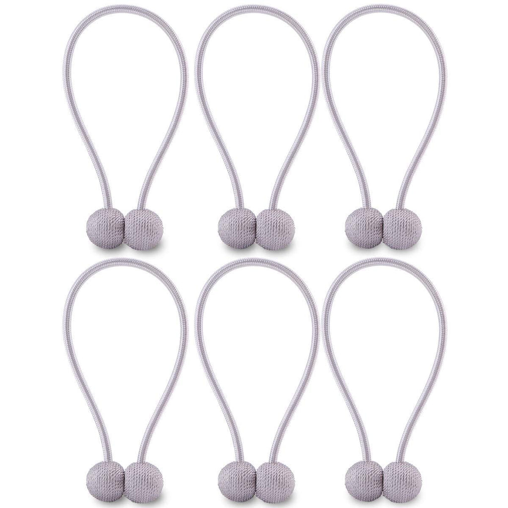 NZQXJXZ Curtain Tiebacks Magnetic, Drape Holders Holdbacks Decorative Weave Rope Clips Window Sheer Blackout Panels Home Office, Chocolate (Pack of 6)