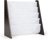 EinMichael, Natural Wood/Primary Kids Book Rack Storage Bookshelf, 4 Tiers, Toddler