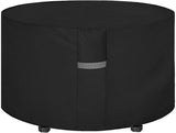 Flexiyard Garden Table Cover with Air Vents, Waterproof, Windproof, Anti-UV, Heavy Duty Rip Proof 600D Oxford Fabric Large Patio Set Cover, Garden Furniture Cover, Round (Ø230 x 100cm) - Black