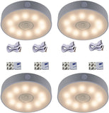 YOTOZU 4 PCS Puck Lights, LED Motion Sensor Closets Lights USB Rechargeable Under Cabinet Lighting Dimmable and Wireless Counter Lights for Cabinet, Kitchen, Hallway, Stairs (Cool White)