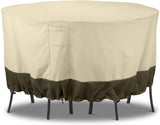 SunPatio Outdoor Furniture Covers Waterproof, Patio Furniture Covers 600D Heavy Duty, Round Patio Table and Chairs Set Cover, All Weather Protection, 62