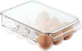 iDesign Fridge/Freeze Binz Egg Holder, Large Storage Box for 21 Eggs, Made from BPA-Free Plastic, Clear