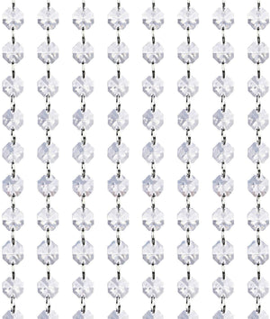 Crystal Acrylic Gems Bead Garland Strands, KinHom 16 Feet Hanging Clear 14mm Daimond Beads Chain Garlands for Manzanita Tree Centerpiece, Chandelier Bead Lamp Chain, Christmas/Wedding Party Decoration