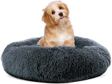 FluffyDream Dog Bed Cat Bed Donut Round Shape, Super Soft Artificial Fur Dog Bed, Non-Slip, Machine Washable and Removable Self-Heating pet Bed, improving pet Sleep