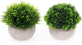 UltraOutlet 2 Pack Small Artificial Plants Centerpiece in Pot Fake Mini Decorative Potted Topiary Shrubs for Office, Home, Inddor, Room Decoration (Pink and Green)