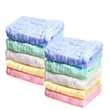 PPOGOO Baby Muslin Washcloths Natural Purified Cotton Baby Wipes Soft Newborn Baby Face Towel Baby Shower Gift 10 Pack Multipurpose
