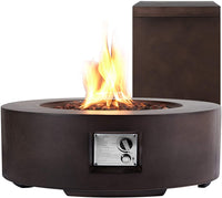 AVAWING 30in Outdoor Propane Fire Pit, 50,000 BTU Auto-Ignition Gas Fire Table and Tank Holder w/ Weather-Resistant Pit Cover, Lava Rocks, CSA Certification