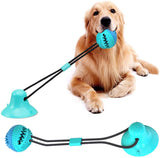 DUDU Dog Toys for Aggressive Chewers, Puppy Toys for Molar Training, Dogs Teething Rope Toys with Suction Cup, with Food Dispensing Teeth Cleaning Interactive Features