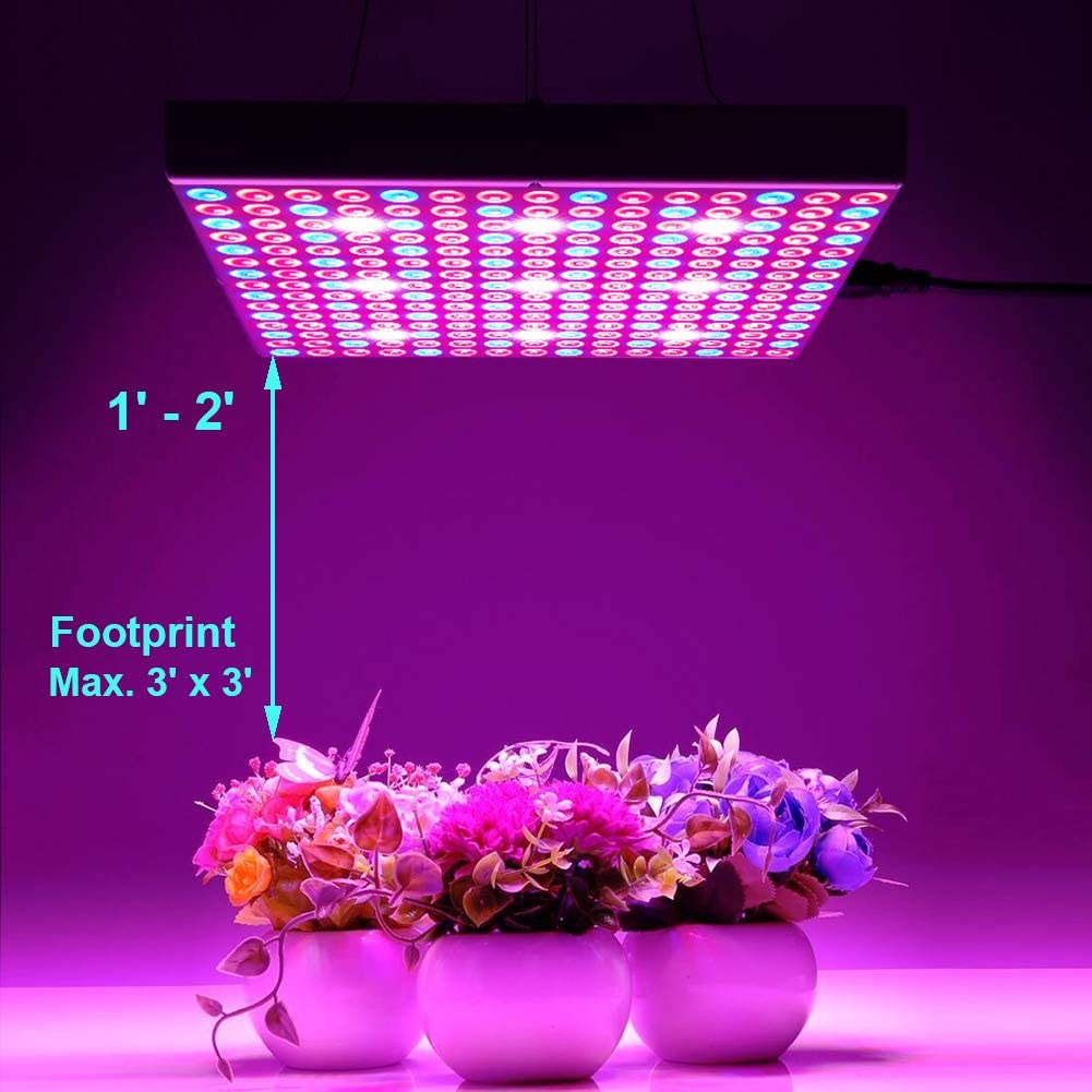 GardGuard LED Grow Light Indoor Plant Lights Full Spectrum 75W Panel Grow Lamp with Timer for Seeds, Vegetables and Flowers (2 Pack)