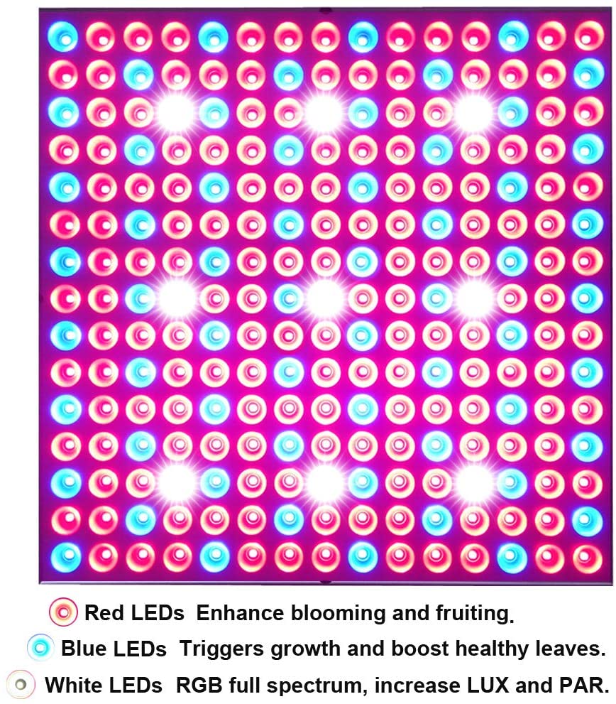 GardGuard LED Grow Light Indoor Plant Lights Full Spectrum 75W Panel Grow Lamp with Timer for Seeds, Vegetables and Flowers (2 Pack)