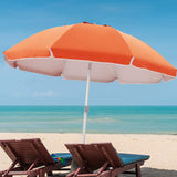 Wikiwiki 6.5FT Beach Umbrella, SPF50+ Sun Protection Windproof Sunscreen Ventilation Umbrellas with Sand Anchor, Tilt, Carry Bag, for Outdoor Beach Trip (Stripe Blue and Green)