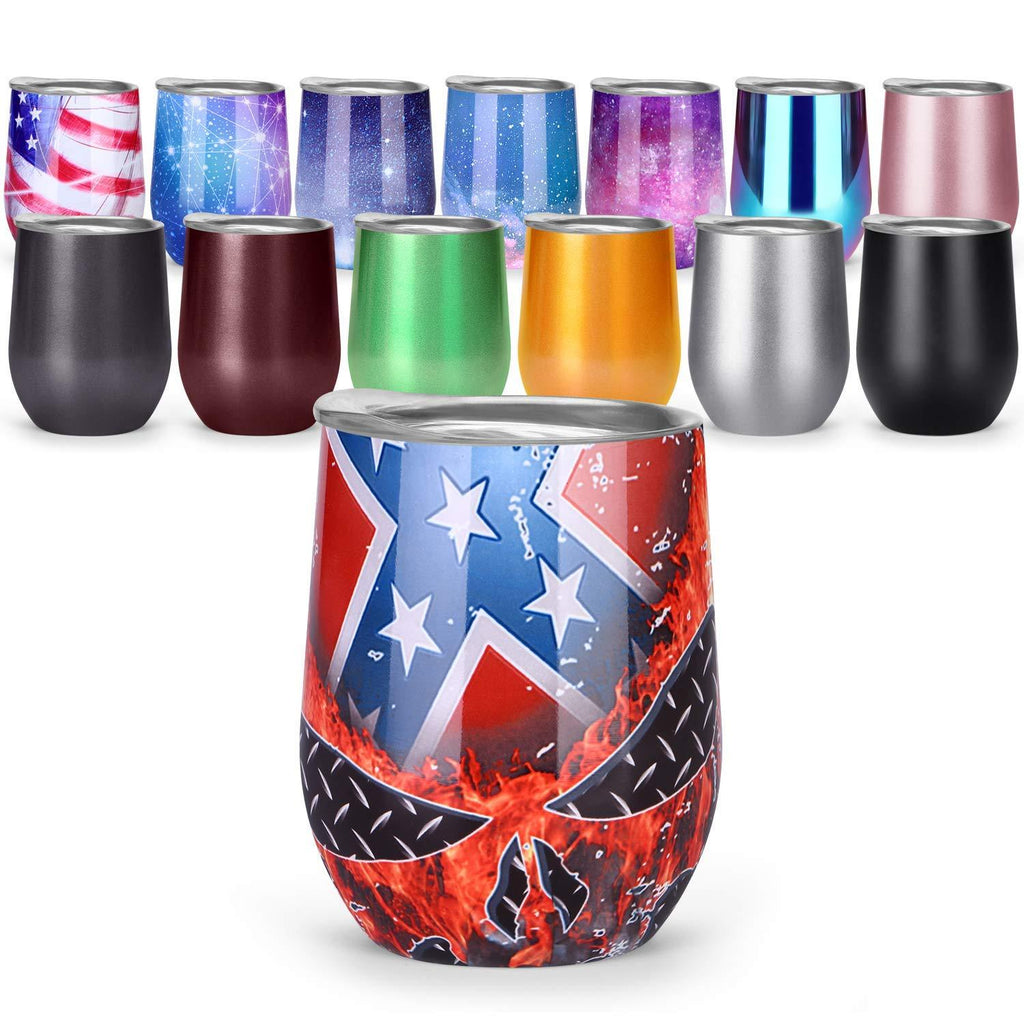 TOMTOO Insulated Wine Tumbler With Lid,12 oz Double Wall Vacuum Insulated Stainless Steel Wine Glasses for Wine, Coffee, Drinks, Champagne, Cocktails,2 Pack