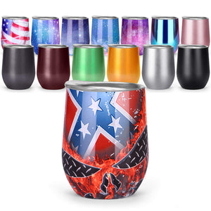 TOMTOO Insulated Wine Tumbler With Lid,12 oz Double Wall Vacuum Insulated Stainless Steel Wine Glasses for Wine, Coffee, Drinks, Champagne, Cocktails,2 Pack