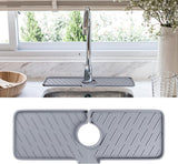 Vanten Kitchen Splash Guard, Silicone Faucet Mat For Sink, Splash Faucet Water Catcher Mats, Sink Quick-Draining Pad Behind Faucet, Drip Protector Spatter Drying Rack Countertop for Kitchen Sink Accessories