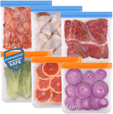 Leirs Reusable Gallon Bags, 6 Pack Dishwasher Safe Reusable Freezer Bags, EXTRA THICK Reusable Food Bags for Marinate Food, Fruits, Sandwich, Snack, Meal Prep, Travel Item