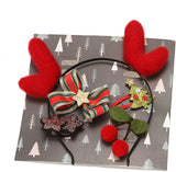 Randofu Christmas Hair Accessories, Santa Antlers Headband Hair Clips Hair Tie for Kids Girl Gift
