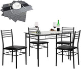 MAFOROB Dining Table with 4 Chairs [4 Placemats Included, Black