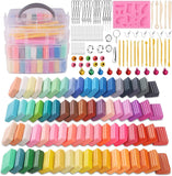 Klhamky Polymer Clay 70 Colors 0.7 oz/Block Soft Oven Bake Modeling Clay Kit, 19 Creation Tools and 10 Kinds of Accessories, Ideal DIY Clay Kids Gifts Art Set for Boys Girls