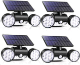 GoerTek Outdoor Solar Lights,  30 LED Dual Head Spotlights Waterproof Solar Poweredwith Wall Lights 360-Degree Rotatable Solar Motion Security Night Lights for Outdoor Pation Garden Deck (4 Pack)