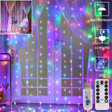 Minetom Curtain Lights, Fairy Lights for Bedroom, 300 LEDs Warm White Twinkle Lights W/ 8 Modes USB Powered, Icicle String Lights W/ Remote & Timer for Indoor Xmas Party Patio Decoration(9.8 x 9.8 Ft)
