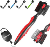 Prowithlin Golf Club Brush and Golf Club Groove Cleaner 2 in 1, 2ft Retractable Zip-line Metal Buckle and Retractable Sharp Pick, Multifunctional Brush Head with Nylon and Wire Bristles