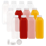 Upper Midland Products  Plastic Juice Bottles-16 Oz with Lids | 12 Pack | for Water, Orange Apple Lemon Juicing, Smoothies, Milk, Reusable, BPA Free, Tamper-Proof Caps, Catering, Takeout