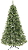 Casafield 7.5FT Realistic Snow-Flocked Pine Artificial Holiday Christmas Tree with Sturdy Metal Stand