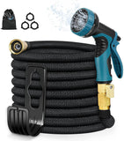 EOOIO Expandable Garden Hose-75ft Flexible Water Hose with 10 Function Spray Nozzle, 3/4 Solid Brass and Extra Strength 3750D Durable, Leakproof Lightweight Collapsible Hose for Watering and Washing