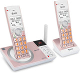 AT&T CL82257 DECT 6.0 2-Handset Cordless Phone for Home with Answering Machine, Call Blocking, Caller ID Announcer, Intercom and Long Range, Rose Gold