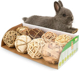 WoLover Small Animals Play Balls Rolling Chew Toys & Gnawing Treats for Rabbits Guinea Pigs Chinchilla Bunny Degus - Pet Cage Entertainment Accessories