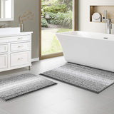 Bath Rugs Mats for Bathroom, 24”X17” Bathroom Rugs, Non-Slip Chenille Bath Rug Mats with Gradient Color, Super Soft Water Absorbent, Quick Dry Shaggy Shower Rug by H.VERSAILTEX