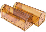 GEROSSI Original Humane Mouse Traps, Easy to Set, Kids/Pets Safe, Reusable for Indoor/Outdoor use, for Small Rodent/Voles/Hamsters/Moles Catcher That Works. 2 Pack (Small)