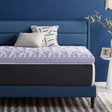 LUCID 2 Inch 5 Zone Lavender Memory Foam Mattress Topper - Twin XL