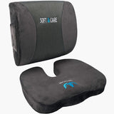 SOFTCARE, Dark Gray Seat Cushion Coccyx Orthopedic Memory Foam and Lumbar Support Pillow, Set of 2, 2 Count