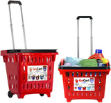 Dbest  products GoCart, Red Grocery Cart Shopping Laundry Basket on Wheels