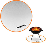Acmind 24 Inch Fire Pit Mat for Under Fire Pit, Fireproof Grill Mat Round for Grass Wood Deck Protector,Double Sided Fire Resistant Mat with Aluminum Foil for Outdoors