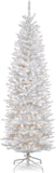 National Tree Company Pre-lit Artificial Christmas Tree | Includes Pre-strung White Lights and Stand | White With Silver Glitter | Winchester White Pine - 7 ft