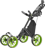 CaddyTek 4 Wheel Golf Push Cart - Caddycruiser One Version 8 1-Click Folding Trolley - Lightweight, Compact Pull Caddy Cart, Easy to Open