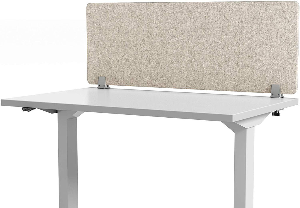 VaRoom Acoustic Desktop Privacy Divider, 23”W x 18”H Sound Absorbing Clamp-on Cubicle Desk Divider Partition Panel in Light Grey Tackable Fabric