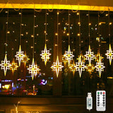 ANCROWN Star Curtain Lights String Fairy Lights, Window Curtain Wall Lights Christmas Lights, 12 Polaris Star 150 LED 11.5Ft 8 Modes