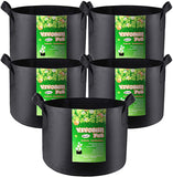 AGOPLEE 5-Pack 20 Gallons Grow Bags Heavy Duty Thickened Nonwoven Fabric Pots with Handles