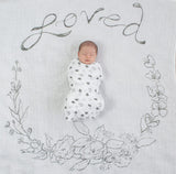 BABY  Milestone Muslin Blankets, Set of 3, Love you to the Moon, Black