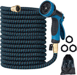 Sinoer Garden Hose 50ft-Water hose with 10 Function Spray Hose Nozzle 3/4 inch Solid Brass Fittings No Kink Flexible Lightweight Outdoor Hose Pipe Set