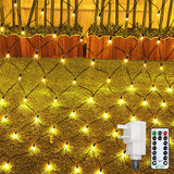 AUKUZI Led Net Christmas Lights, Ollny 240Led Outdoor Christmas Lights Mains Powered 3.6mx1.2m, Christmas Tree Lights Cold White with Remote & Timer Christmas Fence Lights for Garden Indoor Curtain Room Xmas