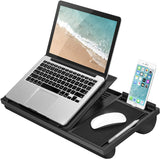 LapGear Ergo Pro Lap Desk with 20 Adjustable Angles, Mouse Pad, and Phone Holder - Gray - Fits up to 15.6 Inch Laptops and Most Tablets - Style No. 49405