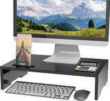 WALI Monitor Riser Desktop Stand with Vented Metal Platform and Underneath Storage for Computer, Laptop, LED, LCD, OLED Flat Screen Display, and Printer (STT004-W), White