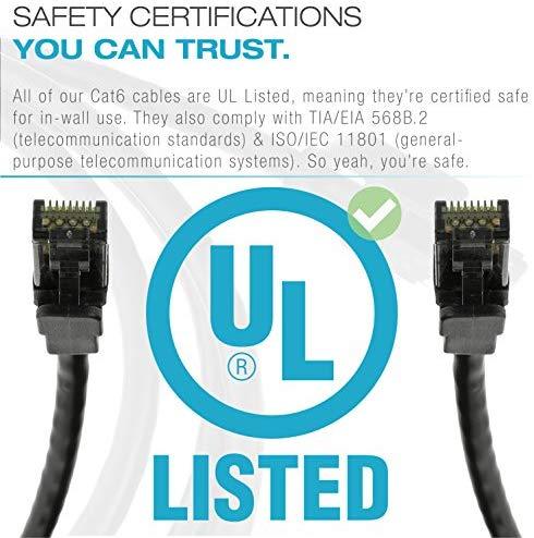 Mediabridge Ethernet Cable (10 Feet) - Supports Cat6 / Cat5e / Cat5 Standards, 550MHz, 10Gbps - RJ45 Computer Networking Cord (Part# 31-699-10B)